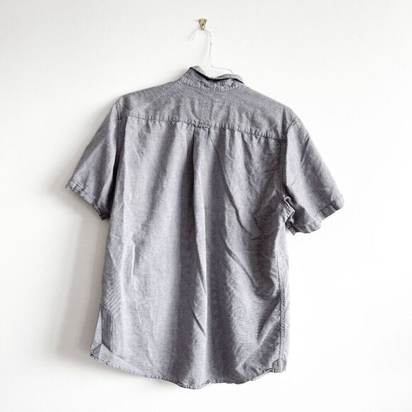 Quiksilver Mens Short Sleeve Button-Down Shirt Gray Size XL - Picture 2 of 7